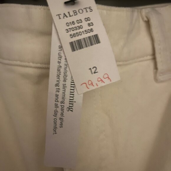 NWT Talbot's white corduroy pants, Size 12 - Picture 2 of 6